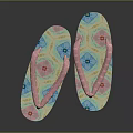 Cute Floral Print Flip Flops with Pastel Pink Straps and Colorful Accents