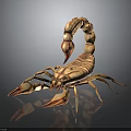 Detailed 3D Scorpion Render With Textured Brown Orange Exoskeleton Claws And Stinger