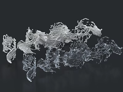 Intricate White Garden Ornament With Transparent And Textured Design Elements 3d model