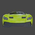 Neon Yellow Sports Car With Sleek Design Black Roof And Rear Spoiler