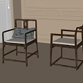 Traditional Wooden Dining Chairs With Armrests Light Gray Cushion And Beige Wall Design