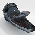 Modern Sleek Jet Ski With Blue Gray Design Black Seat And Control Panel