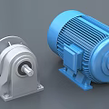Industrial Equipment with Blue and Silver Electric Motors for Industrial Machinery