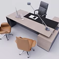 Modern Office Desk Boss Desk Computer Desk 3d model