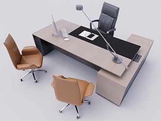 Modern Office Desk Boss Desk Computer Desk 3d model