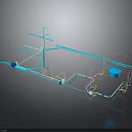 3D Model of Industrial Engineering Equipment with Piping System and Support Structure