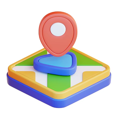 Modern cartoon location map Icon 3d model