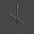 Decorative Wooden Weapon Sword With Metal Blade And Classic Scabbard Handle