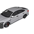 Silver Modern Sporty Sedan Car With Sleek Body Front Grille And Alloy Wheels