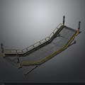 Industrial Metal Ramp Structure With Yellow Railings And Grid Platform Surface