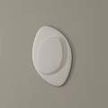 Modern White Wall Light With Irregular Circular Design On Beige Wall 3d model