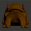 Golden Frog Sculpture Stylized Design With Textured Surface And Sitting Posture