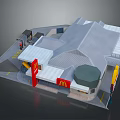 McDonald's Restaurant Building Modern Exterior Design With Red Yellow Logo Sloped Roof And Entrance Area
