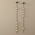 Modern Wall Sconces With Hanging Globe Bulbs On Beige Wall 3d model