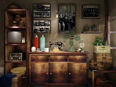 New Chinese style porch cabinet jewelry combination 3d model