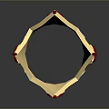 Metal Hardware Tools Golden Crown With Red Heart Ornaments And Shiny Surface