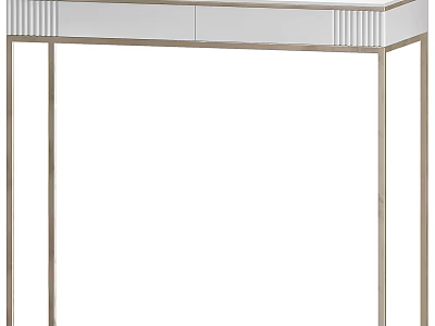 Modern Minimalist Desk Design With Metal Frame Sleek Top And Simple Drawer 3d model