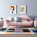 Nordic Combination Sofa Combination 3d model
