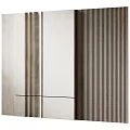 Modern TV Background Wall Design Featuring Light And Dark Vertical Panel Patterns