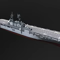 Aircraft Carrier With Flight Deck And Island Structure For Military Operations