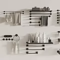 Modern Bathroom Cabinet Rack With Multiple Towel Racks Shelves And Toiletries