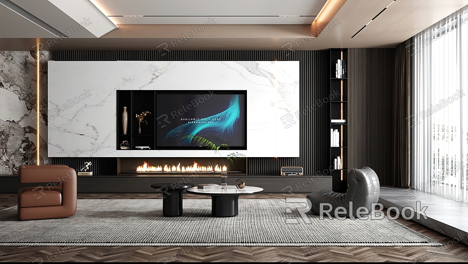 Modern TV Background Wall Home Living Room TV Wall Background Wall model