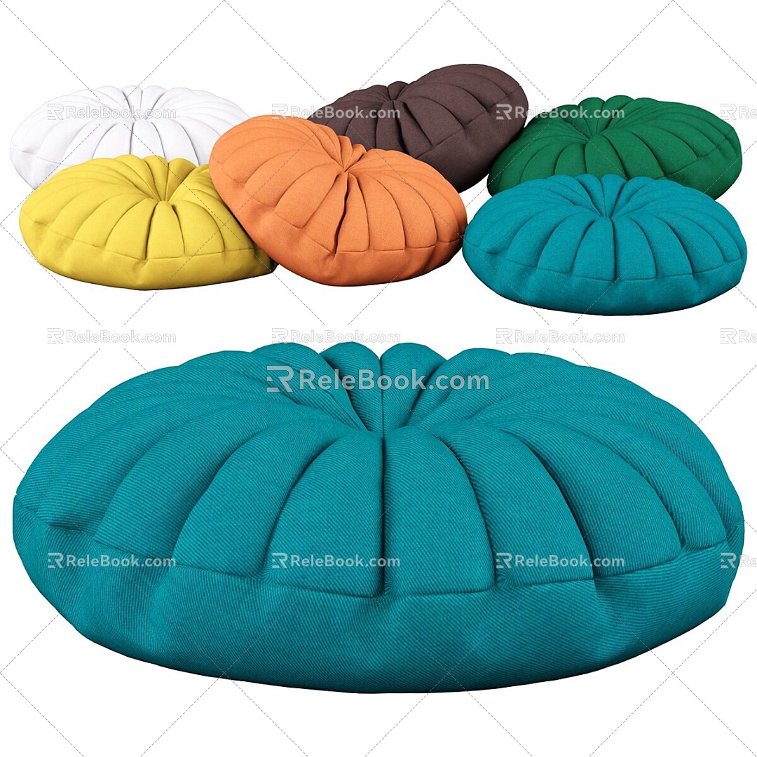 Pillow Pillow Velvet Color Round 3d model