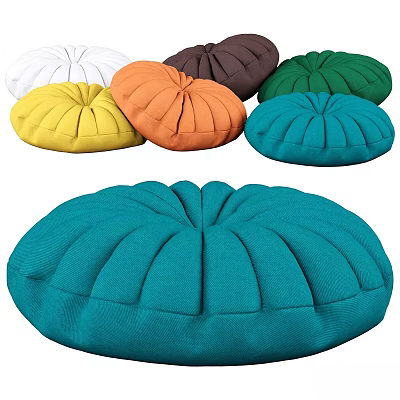 Colorful Pumpkin Shaped Throw Pillows in Various Bright Colors for Home Decoration 3d model