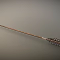 Vintage Handmade Spear With Long Wooden Shaft Metal Tip And Wrapped Handle