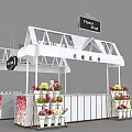Vibrant Flower Shop Bar Counter With Colorful Blooms And Decorative Flower Buckets