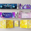 Colorful Event Stage Backdrops With Diamond Elements Geometric Patterns And 2022 Theme