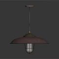 Purple Dome Lampshade Pendant Light With Brass Rod And Transparent Glass Base Design