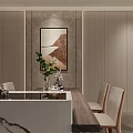 Modern Living Dining Room With Grey Sofa Marble Coffee Table TV Wall And Wooden Walls
