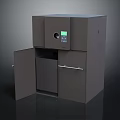 Gray Industrial Equipment With Open Cabinet And Digital Control Panel Display Screen 3d model