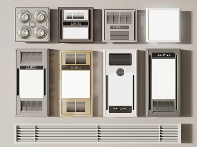 Various Ventilation Grilles With Different Designs And Metal Finishes 3d model