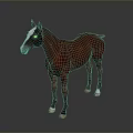 Chestnut Red Horse With White Face And Hooves Standing On Gray Background