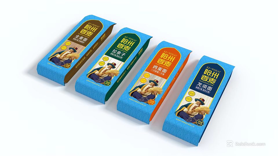 Colorful Yogurt Roll Packages Featuring Assorted Flavors And Attractive Design Elements 3d model 