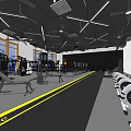Spacious Gym Interior With Treadmills Dumbbell Racks And Fitness Equipment Large Windows And Modern Setup