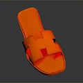 Bright Orange Slippers With Cross Straps For Casual Daily Wear