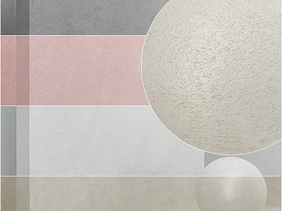Modern Decorative Components With Geometric Shapes in Gray Pink and Beige Tones 3d model
