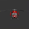 Red Space Mission Helicopter Featuring Yellow Gray Rotors And Red Fuselage Design
