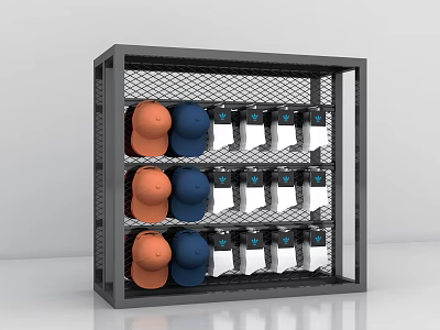 Modern Shelf Baseball Cap Hat Socks Accessories Display Shelf 3d model