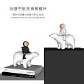 Astronaut Riding Bear Sculpture Ornaments Desktop Ornaments Decorations Ornaments 3d model