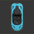 Sleek Blue Convertible Sports Car with Modern Design Black Top and Black Wheels