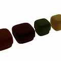 Stylish Velvet Sofa Stools in Brown Burgundy and Green Square Shaped with Cross Stitch Design