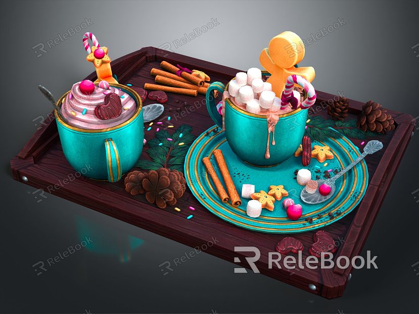 Modern Drink Cartoon Drink Cartoon Food Ice Cream model