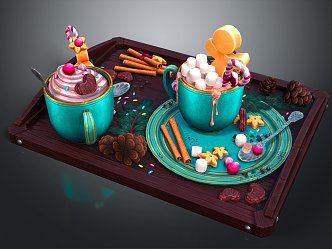 Modern Drink Cartoon Drink Cartoon Food Ice Cream 3d model