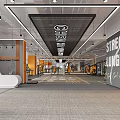 Modern Gym with New Shine Signage Open Space Fitness Equipment and Bright Lighting