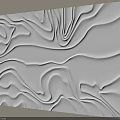White Decorative Background Wall With Wavy 3D Textured Surface Design 3d model
