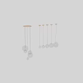 Modern Transparent Glass Sphere Chandeliers with Metal Frames Illuminated Hanging in Interior Design
